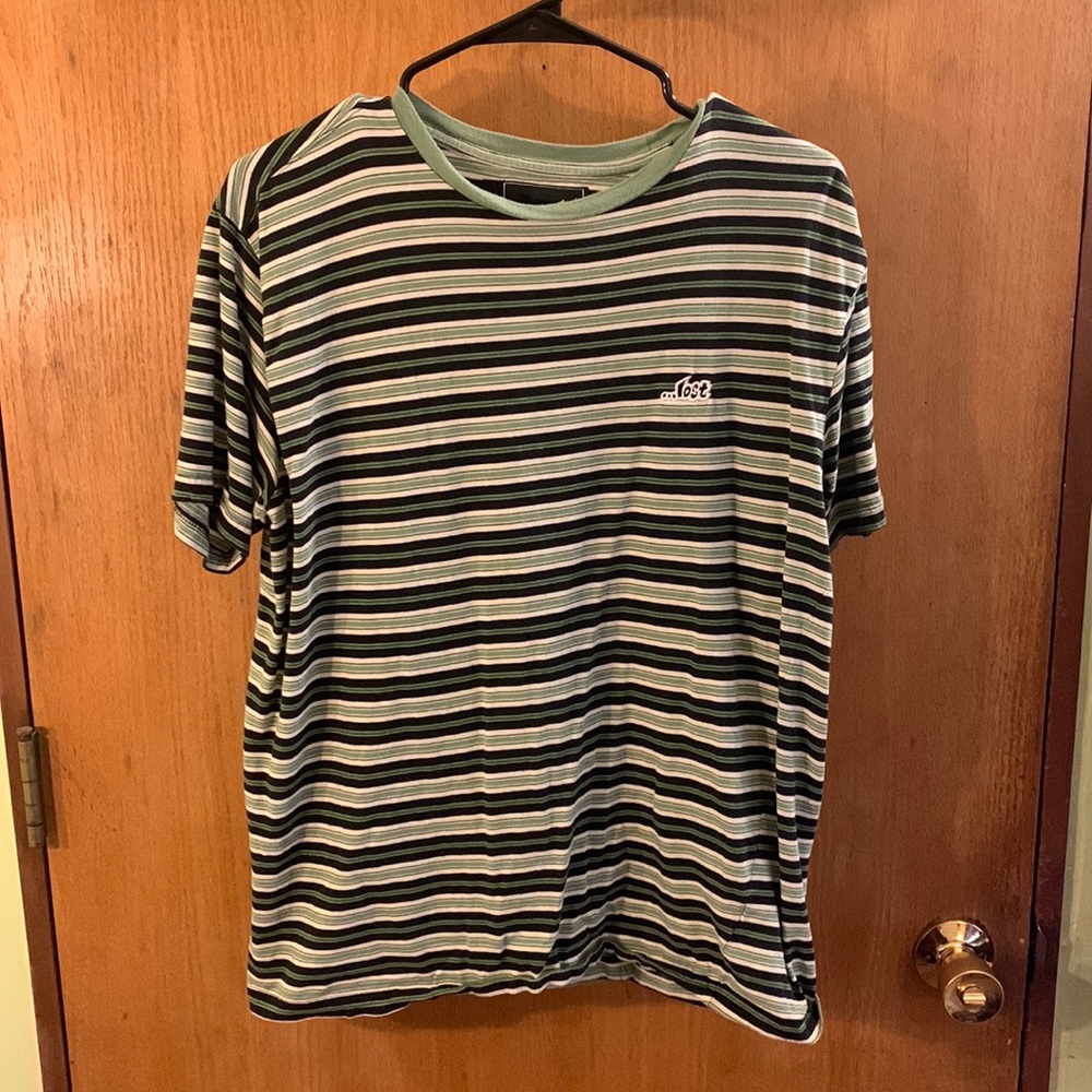 Striped Lost T-Shirt Green Large